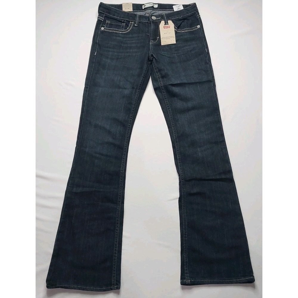 Levis 715 Bootcut Jeans Girls 14 Blue Medium Wash Stretch Denim Adjustable Waist